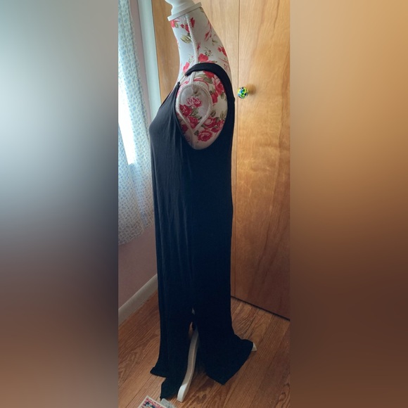 Green Envelope - Black Stretch Knit Maxi Sundress -SZ L - Picture 6 of 9